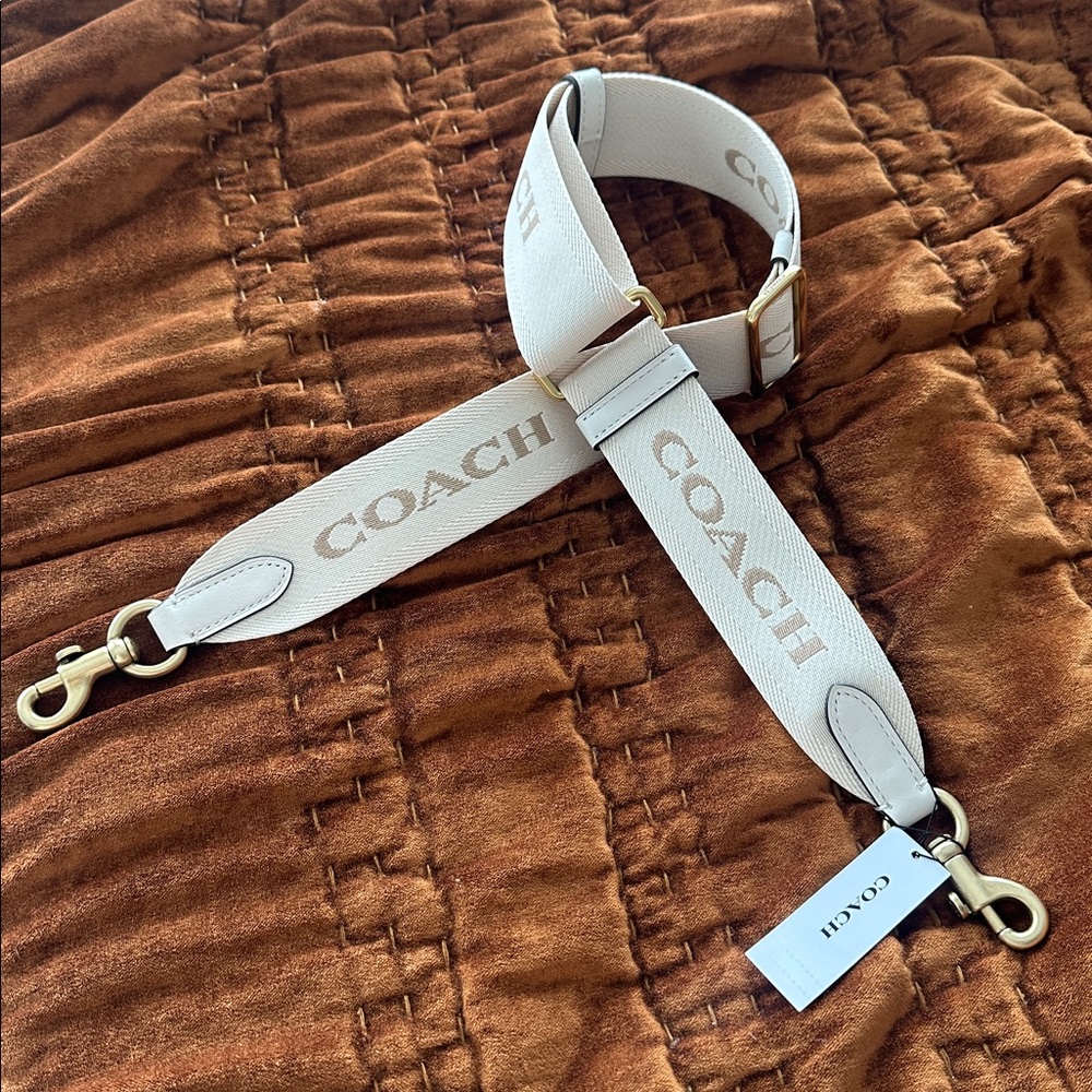 Coach Cream Strap with Gold Hardware